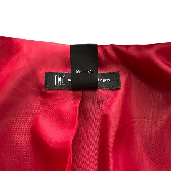Red Stylish INC Coat with gold details Size Large. - Picture 8 of 15